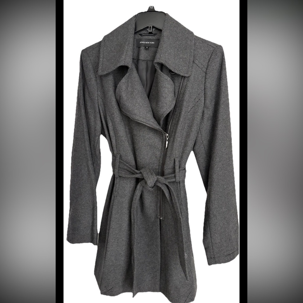 NWT Jones New York Diangel Zipper Beited Coat Jacket size 12